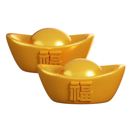 Chinese Ingots  3D Icon