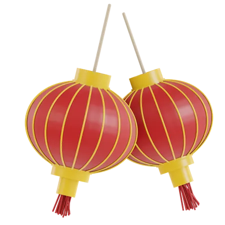 Chinese Lanterns  3D Icon