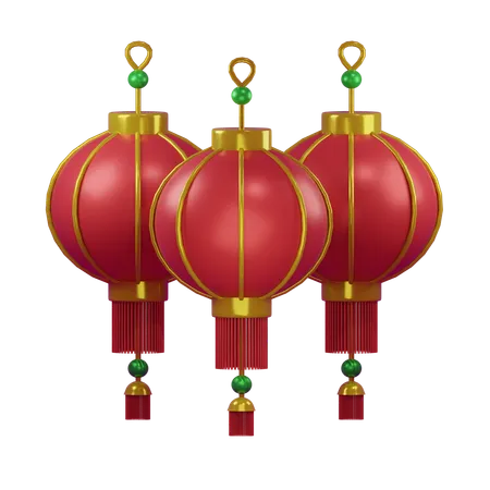 Chinese Lanterns  3D Icon