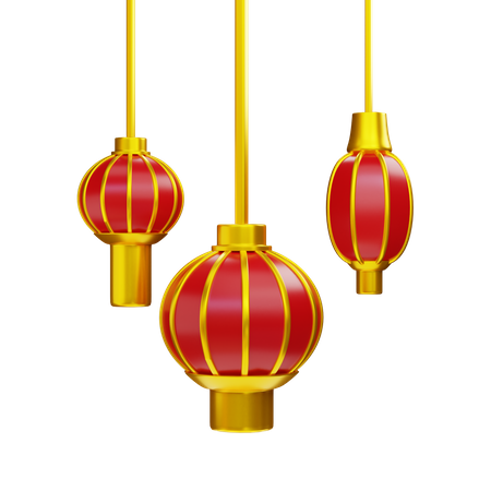 Chinese Lanterns 3D Illustration