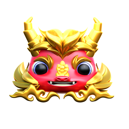Chinese Lion Head  3D Icon