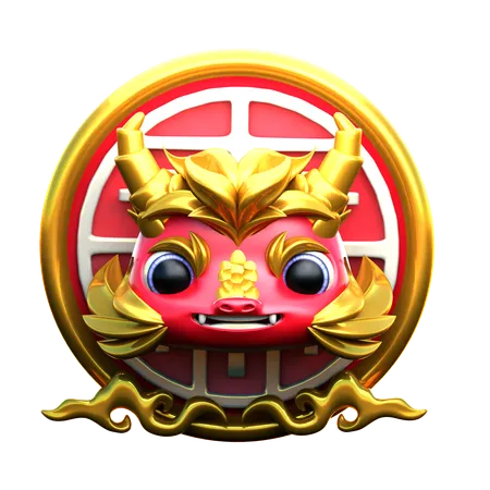 Chinese Lion Head  3D Icon