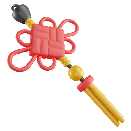3 D Illustration Of Chinese Lucky Knot 3D Icon