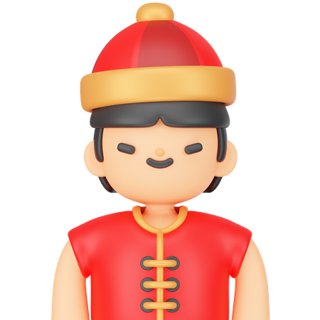 Chinese Man  3D Icon