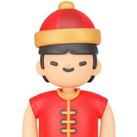 Chinese Man 3 D Icon Render 3D Icon