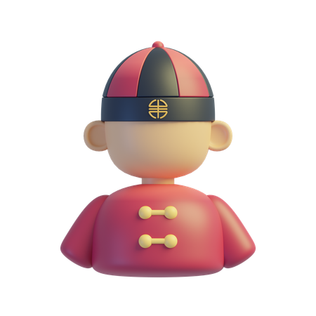 Chinese Man  3D Icon