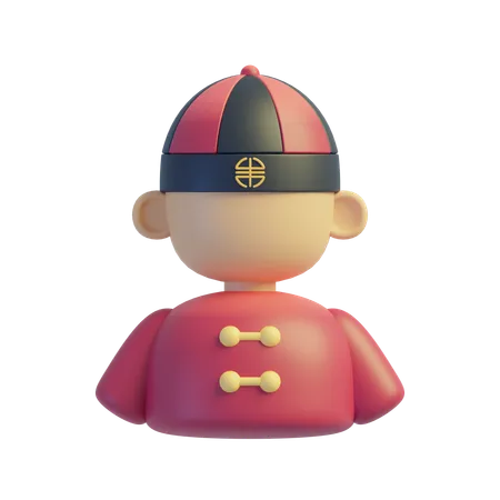 Chinese Man  3D Icon