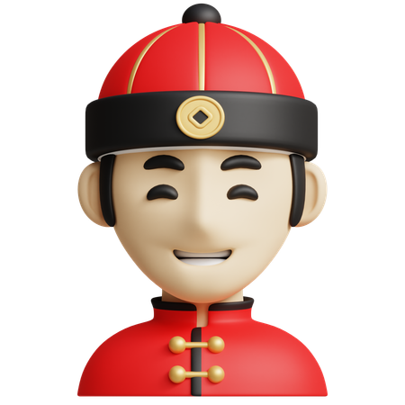 Chinese Man  3D Icon