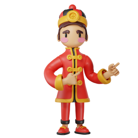 Chinese Man  3D Illustration