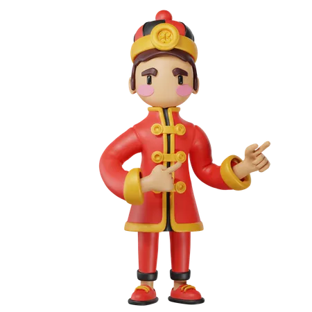 Chinese Man  3D Illustration