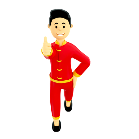 Chinese man in traditional clothes 3D Illustration