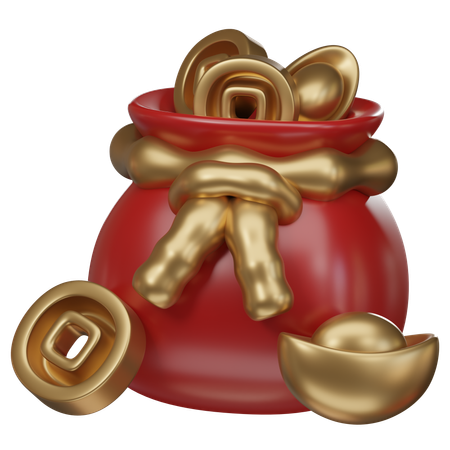 Chinese Money Bag  3D Icon