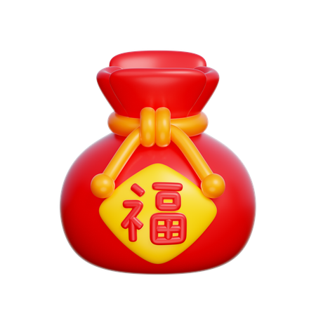 Chinese Money Bag  3D Icon