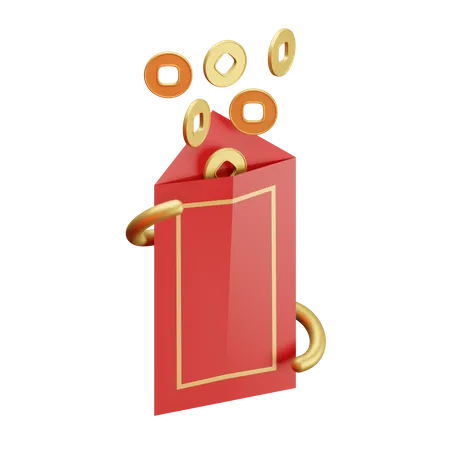 Red Envelope 3 D Render Icon Suitable For Chinese New Year Event Celebration 3D Illustration