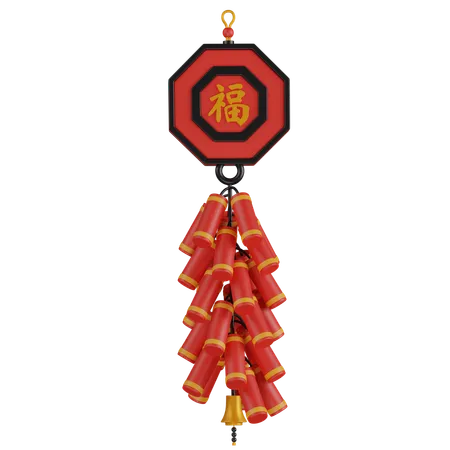 Chinese New Year Crackers  3D Icon