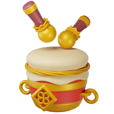 Chinese New Year Drum  3D Icon
