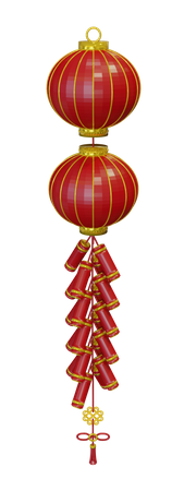 Chinese New Year Lantern  3D Illustration