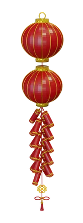 Chinese New Year Lantern 3D Illustration