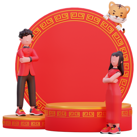 Chinese New year preparation  3D Illustration