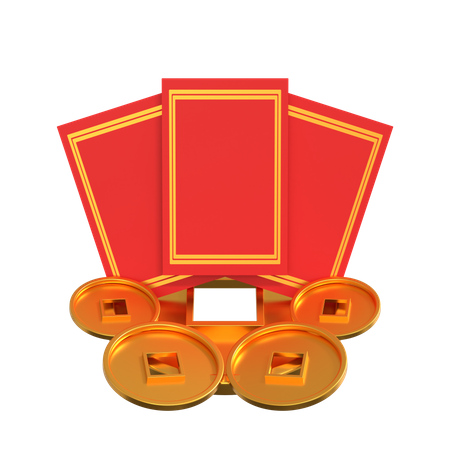 Chinese new year red envelope  3D Illustration