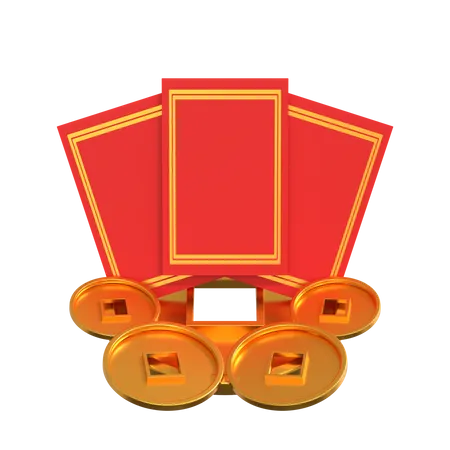 Chinese new year red envelope  3D Illustration