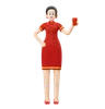 Chinese New Year Woman Is Holding Angpao