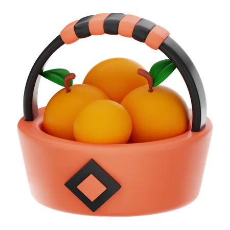 Chinese Oranges Basket  3D Icon