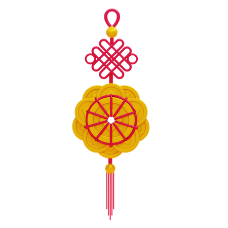 Chinese Ornament Gold Coin  3D Icon