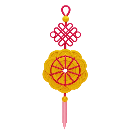 Chinese Ornament Gold Coin  3D Icon