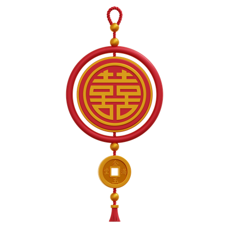 Chinese Ornament Shuang xi  3D Icon
