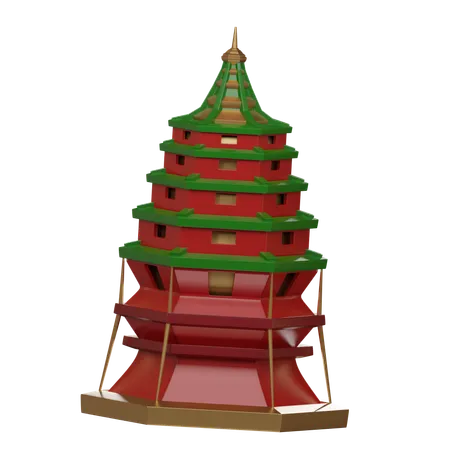 Chinese Pagoda  3D Icon
