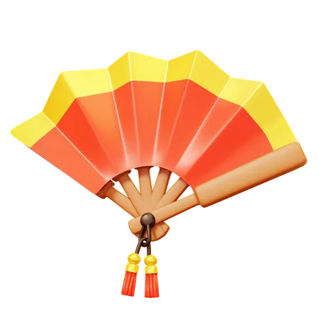 Chinese paper fan  3D Icon
