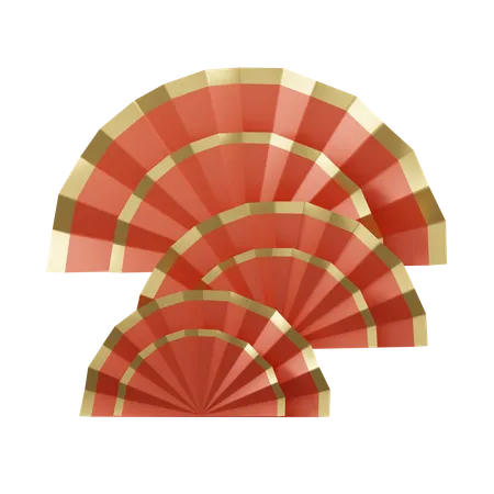 Chinese Paper Fan  3D Icon