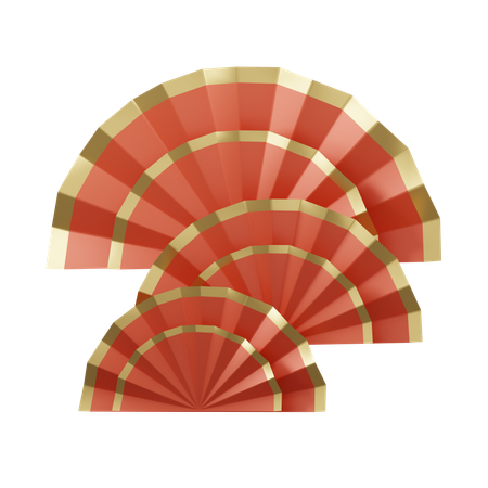 Chinese Paper Fan  3D Icon