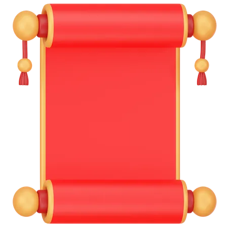 Chinese Paper Scroll  3D Icon