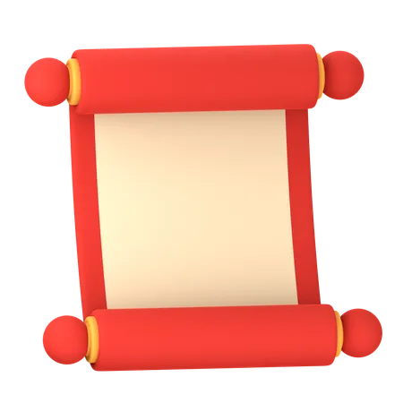 Chinese Paper Scroll  3D Icon