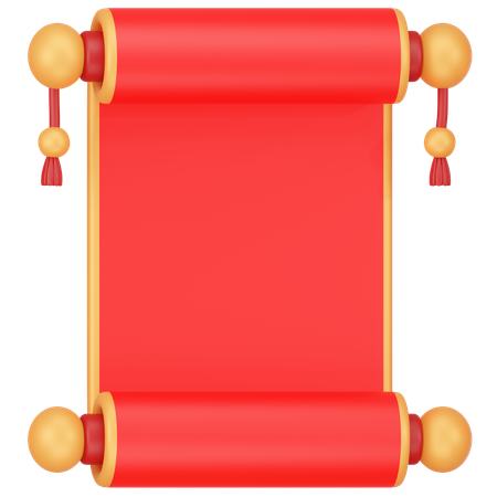 Chinese Paper Scroll  3D Icon