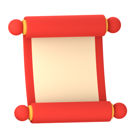 Chinese Paper Scroll  3D Icon