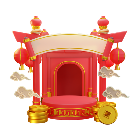 Chinese performance podium  3D Icon