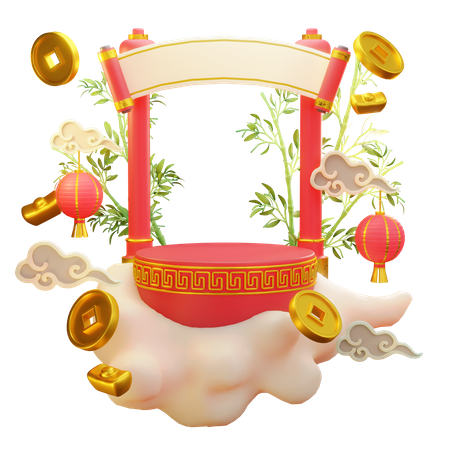 Chinese performance stage  3D Icon
