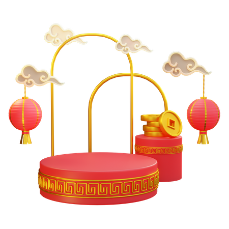 Chinese podium 3D Illustration