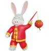 Chinese Rabbit Bring Lantern