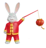 Chinese Rabbit Brings Chinese Lampion