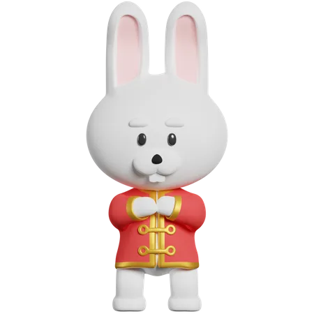 Chinese Rabbit Greeting  3D Illustration