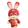 3d chinese rabbit running pose logo