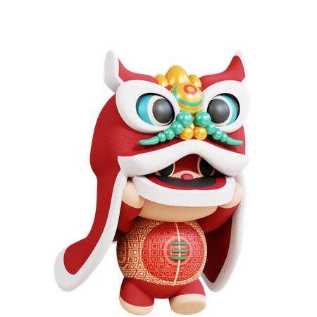 Chinese Rabbit With Barong Sai  3D Illustration