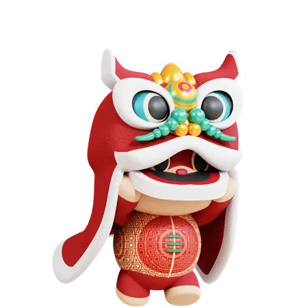 Chinese Rabbit With Barong Sai  3D Illustration