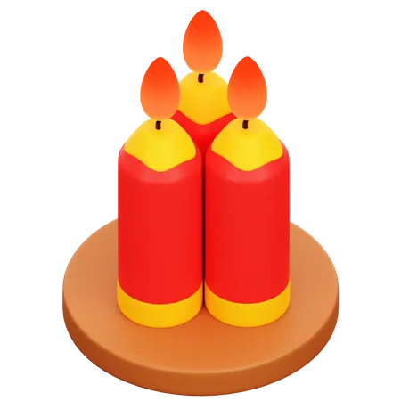 Chinese Red Candle  3D Icon