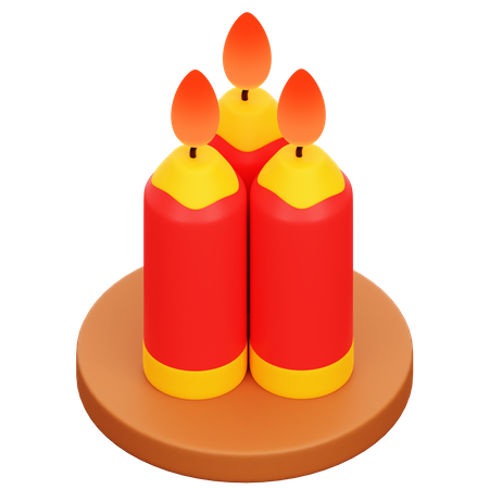 Chinese Red Candle  3D Icon