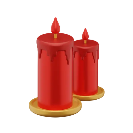 Chinese Red Candle  3D Icon
